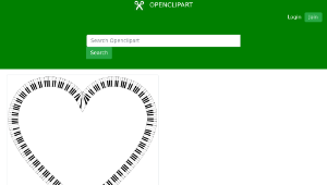 openclipart圖庫：Piano Keys Heart縮圖
