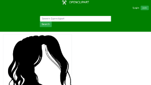openclipart圖庫：Female Hair Silhouette縮圖