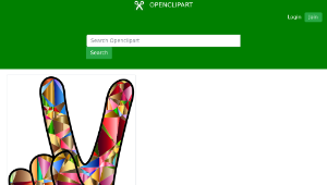 openclipart圖庫：Chromatic Low Poly Peace Hand Sign縮圖