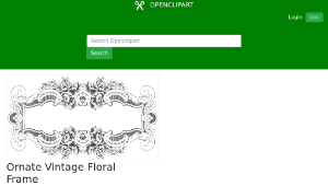 openclipart圖庫：Ornate Vintage Floral Frame縮圖