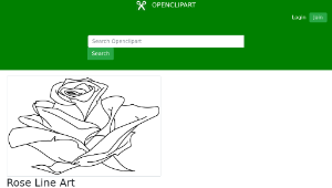 openclipart圖庫：Rose Line Art縮圖