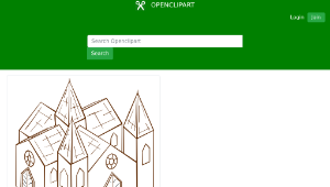 openclipart圖庫：RPG map symbols Cathedral 2