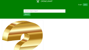 openclipart圖庫：Gold 3D Question Mark縮圖