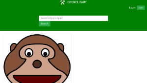 openclipart圖庫：Monkey head縮圖