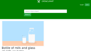 openclipart圖庫：Bottle of milk and glass of milk on table-資源代表圖