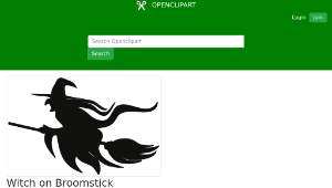 openclipart圖庫：Witch on Broomstick Silhouette縮圖