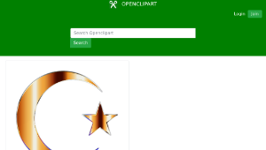 openclipart圖庫：Golden Crescent Moon And Star縮圖