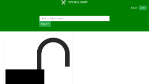 openclipart圖庫：padlock unlocked silhou 01縮圖