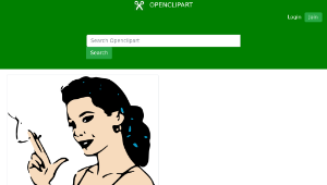 openclipart圖庫：Smoking retro woman-資源代表圖