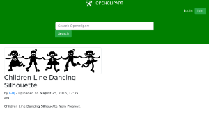 openclipart圖庫：Children Line Dancing Silhouette