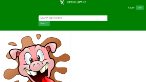 openclipart圖庫：Happy pig head