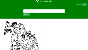 openclipart圖庫：Angel with a Clock