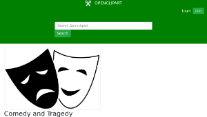 openclipart圖庫：Comedy and Tragedy Masks縮圖