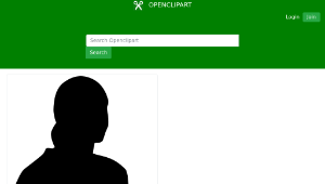 openclipart圖庫：Person sitting upper body silhouette縮圖