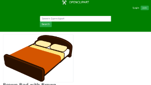 openclipart圖庫：Brown Bed with Brown Blanket-資源代表圖