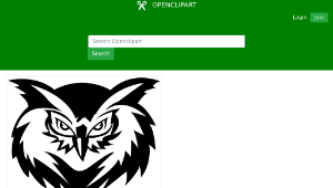 openclipart圖庫：Stylized Owl Face Line Art縮圖