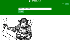 openclipart圖庫：grayscale chimpanzee