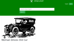 openclipart圖庫：Woman Drives Old Car