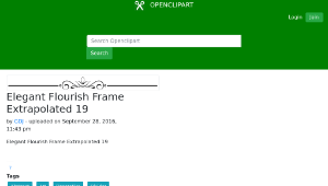 openclipart圖庫：Elegant Flourish Frame Extrapolated 19縮圖