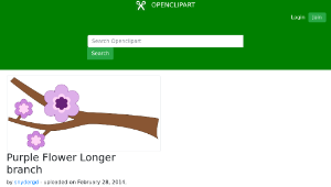 openclipart圖庫：Purple Flower Longer branch-資源代表圖