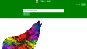 openclipart圖庫：Multispectral Gem Howling Wolf縮圖