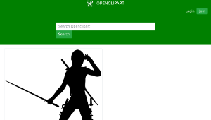 openclipart圖庫：Female Ninja Silhouette縮圖