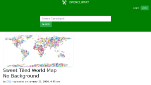 openclipart圖庫：Sweet Tiled World Map No Background