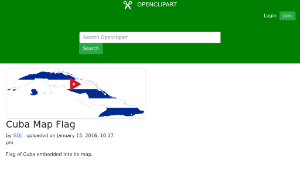 openclipart圖庫：Cuba Map Flag縮圖