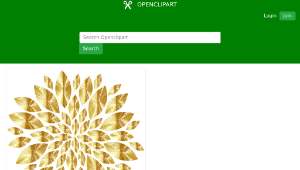 openclipart圖庫：Gold Flower Petals Variation 3縮圖