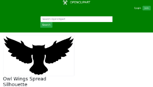 openclipart圖庫：Owl Wings Spread Silhouette縮圖