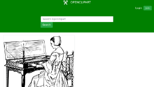 openclipart圖庫：Woman playing a clavichord縮圖