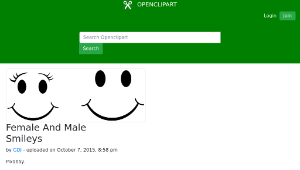 openclipart圖庫：Female And Male Smileys縮圖