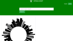 openclipart圖庫：Cityscape Skyline Radial 3-資源代表圖
