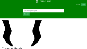 openclipart圖庫：Cupping Hands Silhouette縮圖
