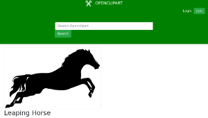 openclipart圖庫：Leaping Horse Silhouette-資源代表圖