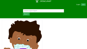 openclipart圖庫：African Kid Brushing Teeth-資源代表圖