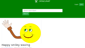 openclipart圖庫：Happy smiley waving縮圖