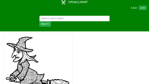 openclipart圖庫：witch - lineart-資源代表圖