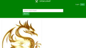 openclipart圖庫：Gold Tribal Dragon 56 No Background縮圖