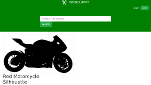 openclipart圖庫：Red Motorcycle Silhouette