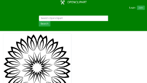 openclipart圖庫：Flower Line Art 6縮圖