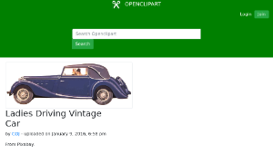 openclipart圖庫：Ladies Driving Vintage Car縮圖