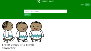 openclipart圖庫：Three views of a comic character-資源代表圖
