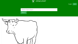 openclipart圖庫：Bull line drawing縮圖