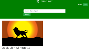 openclipart圖庫：Dusk Lion Silhouette縮圖