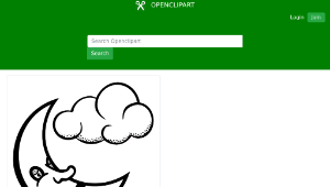 openclipart圖庫：moon - lineart-資源代表圖