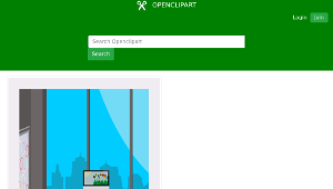 openclipart圖庫：Standing Desk With City View縮圖