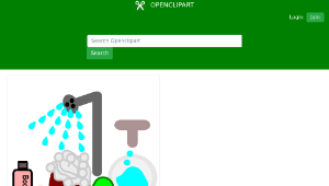 openclipart圖庫：a girl takes a shower縮圖