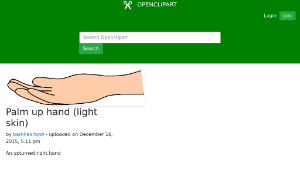 openclipart圖庫：Palm up hand (light skin)-資源代表圖