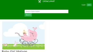 openclipart圖庫：Baby Girl Vintage Stroller縮圖